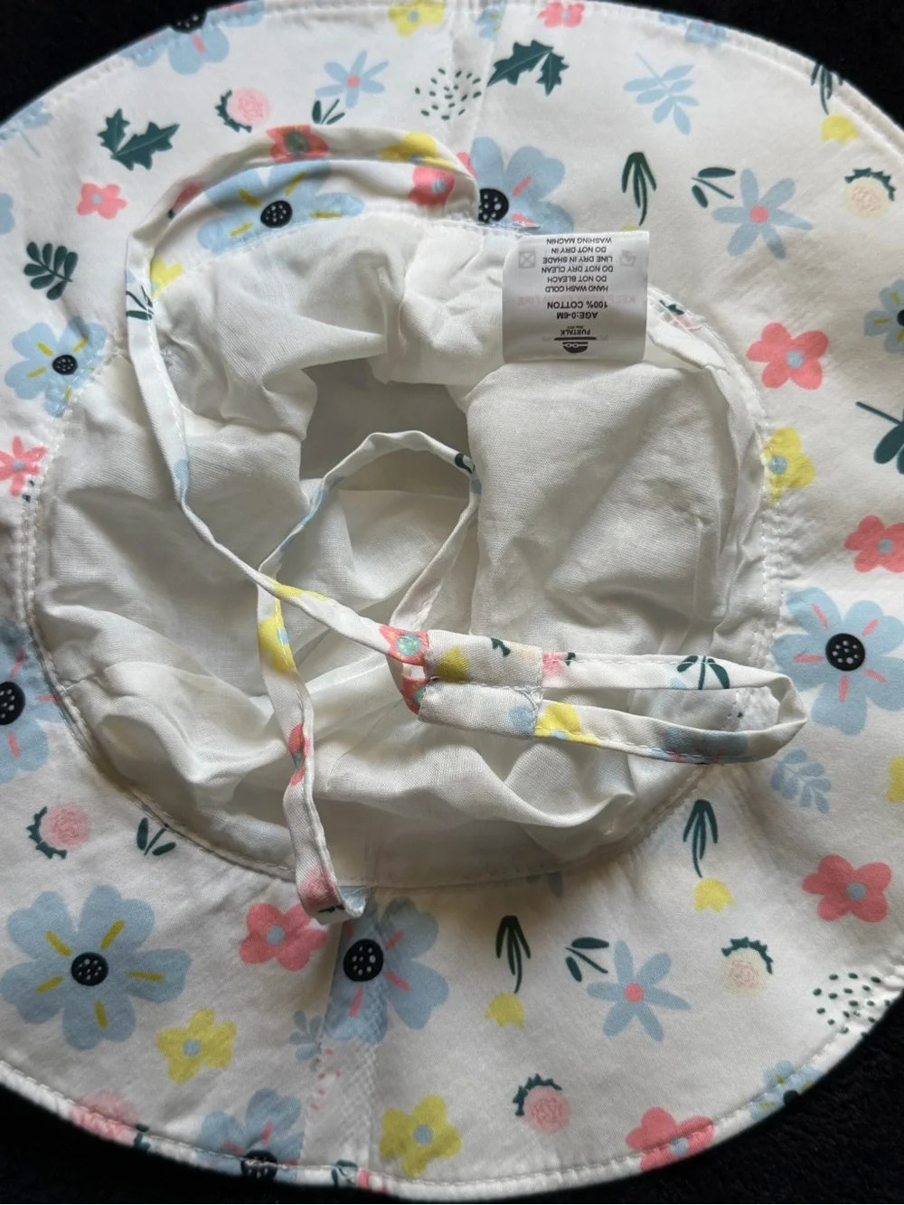 Baby Floral Sun Hat | Size 0-6 Months